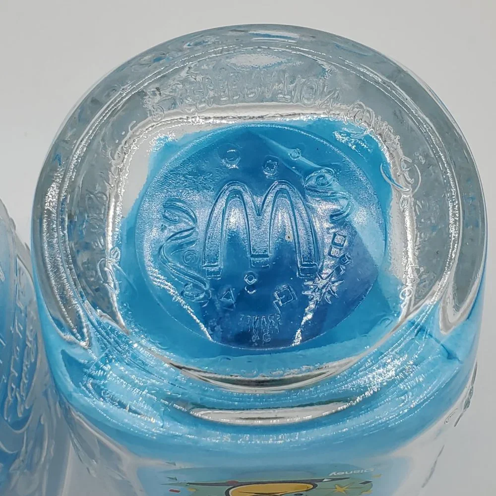 Vintage 2000 McDonald's Disney 3D design square glasses set‎ of 2